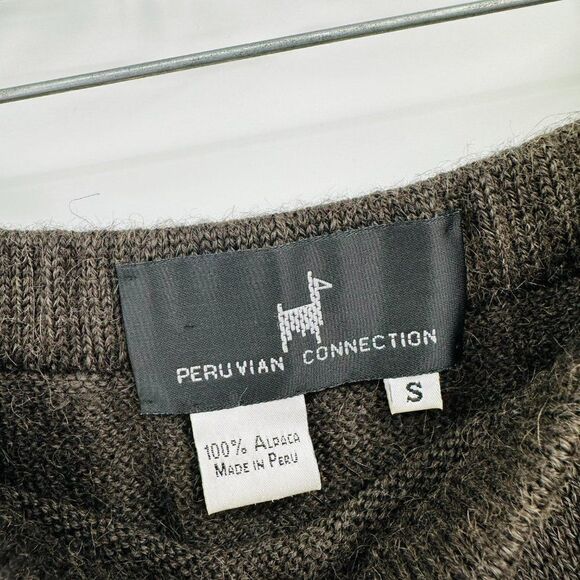 Peruvian Connection Size Small Dark Olive Green 100% Alpaca Knit Sweater Skirt - Picture 4 of 5